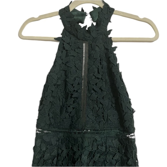 Bardot Gemma Halter Lace Dress. Forest Green. Size 6. - Picture 9 of 12